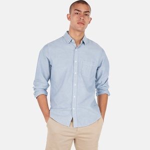 Express Men's Slim Soft Wash Chambray Denim Shirt